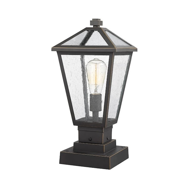 Z-Lite Talbot 1 Light Outdoor Pier Mounted Fixture, Oil Rubbed Bronze And Seedy 579PHMS-SQPM-ORB - main